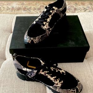 Hill GI Janna Coffee and Snake print Sneaker